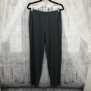 Eileen Fisher Small Ash Gray Tapered Ankle Pull On Pants Pockets Soft 28" Inseam